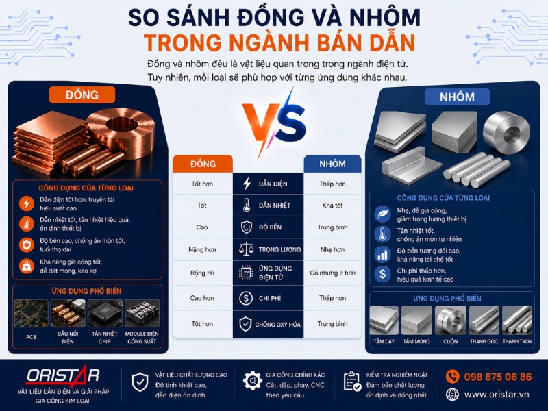 So S&aacute;nh Đồng V&agrave; Nh&ocirc;m Trong Ng&agrave;nh B&aacute;n Dẫn